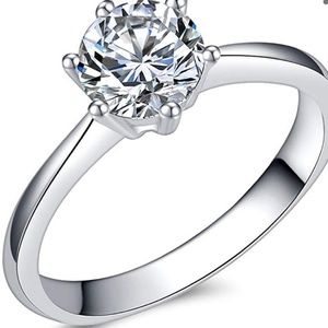 1ct solitaire ring -stainless steel